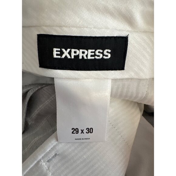 Express women's striped Gray Dress Pants 29 linen blend ankle new - Picture 3 of 4
